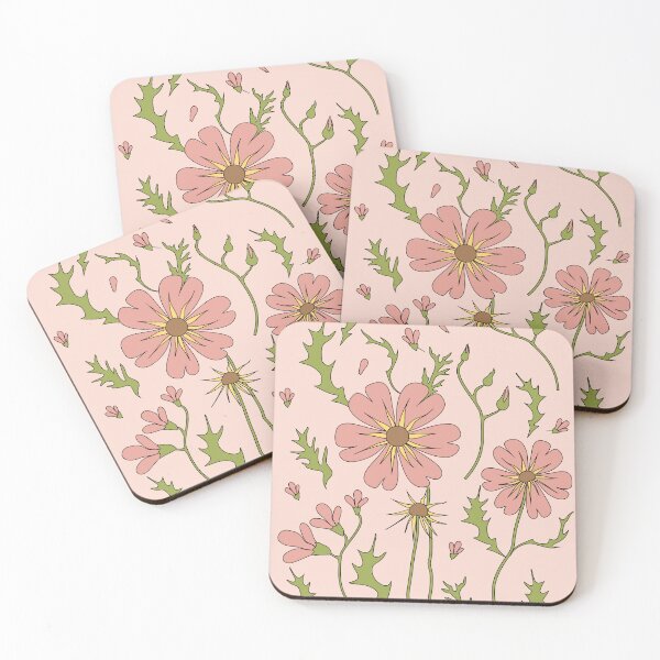 Item preview, Blooming wildness - vintage style painting, pastel colors/ pink, brown, light green. designed and sold by My-fake-places.