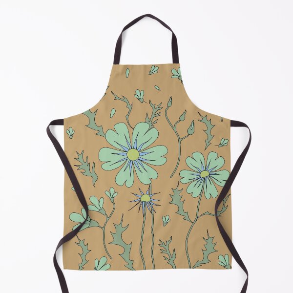 Item preview, Blooming wildness - vintage style painting, pastel colors/ brown, beige, light blue, green. designed and sold by My-fake-places.