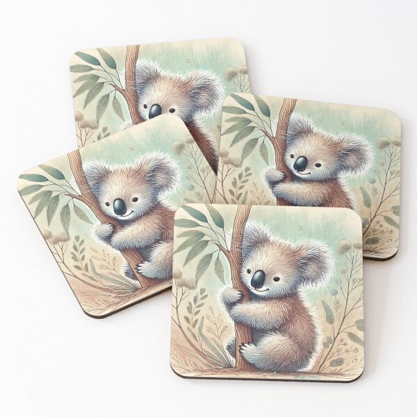 Item preview, Adorable Koala in Nature Drawing   designed and sold by Koalangel.