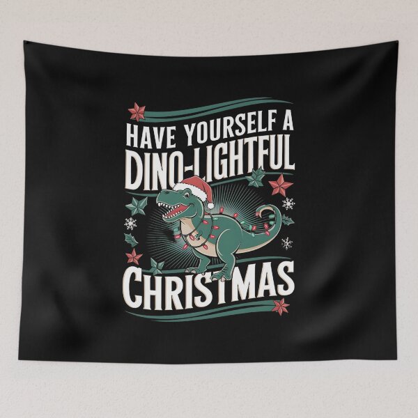 Item preview, Have Yourself a Dino-lightful Christmas! Dinosaur Christmas Pun designed and sold by DomTeesHaven.