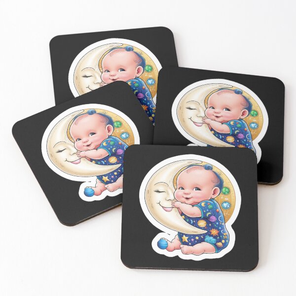 Item preview, Happy Cute Moon  Astrology Nursery Art Baby designed and sold by Mudastro Astrology.