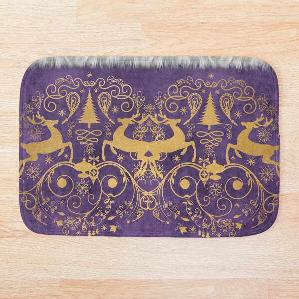 Item preview, Reindeer Swirls - Gold Purple designed and sold by L'Atelier de Milu.