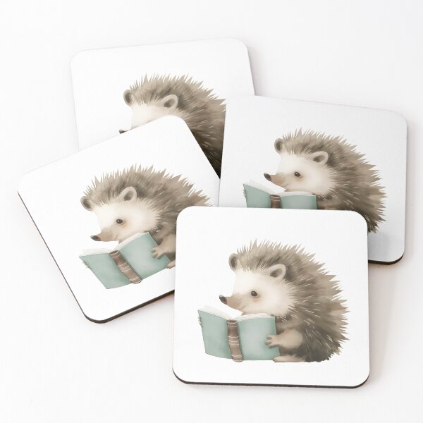 Item preview, Hedgehog reading a book designed and sold by xiao xuans.