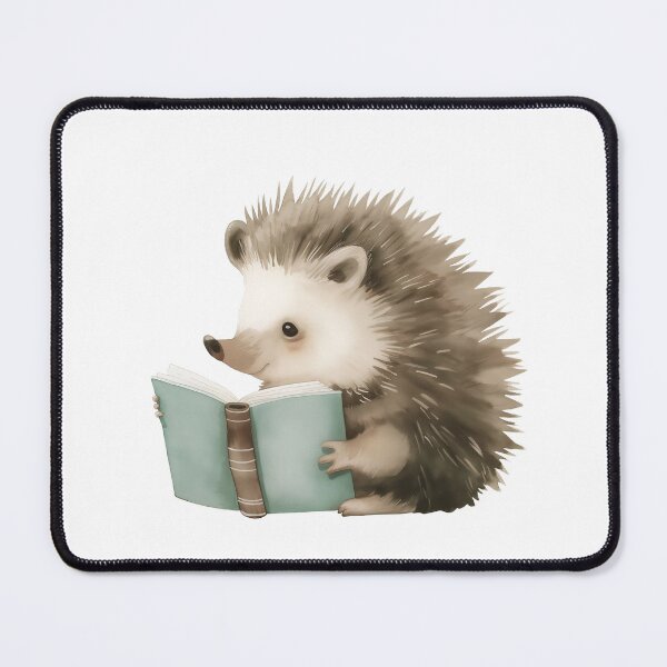 Item preview, Hedgehog reading a book designed and sold by xiao xuans.