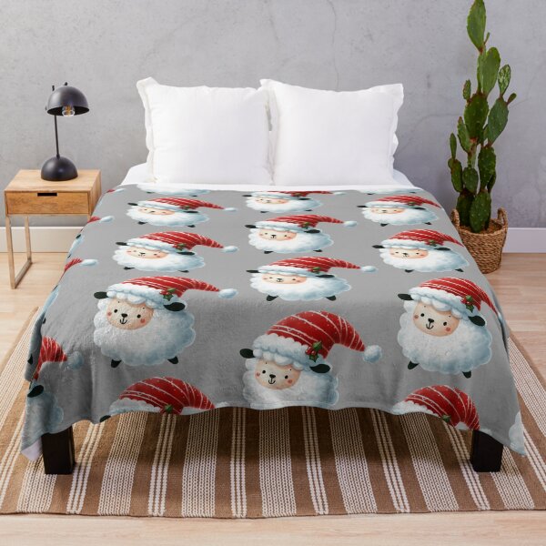 Item preview, Cute Happy Smiling Christmas Sheep with Santa Hat designed and sold by GVibezPadel.
