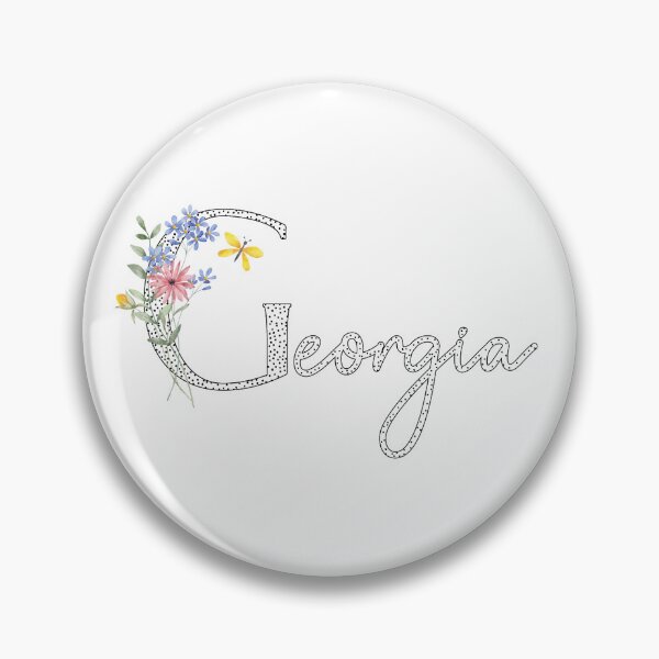 Item preview, Georgia name text in floral dotted letters designed and sold by EmeraldeaDesign.