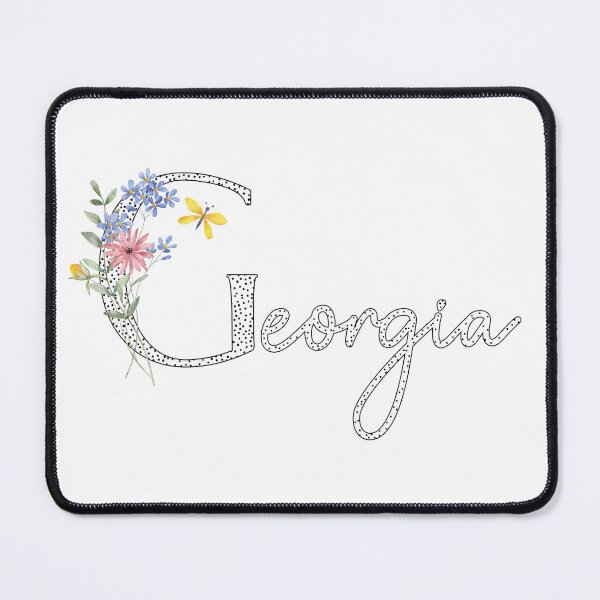 Item preview, Georgia name text in floral dotted letters designed and sold by EmeraldeaDesign.