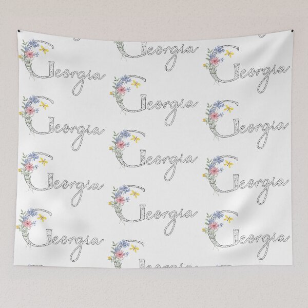 Item preview, Georgia name text in floral dotted letters designed and sold by EmeraldeaDesign.