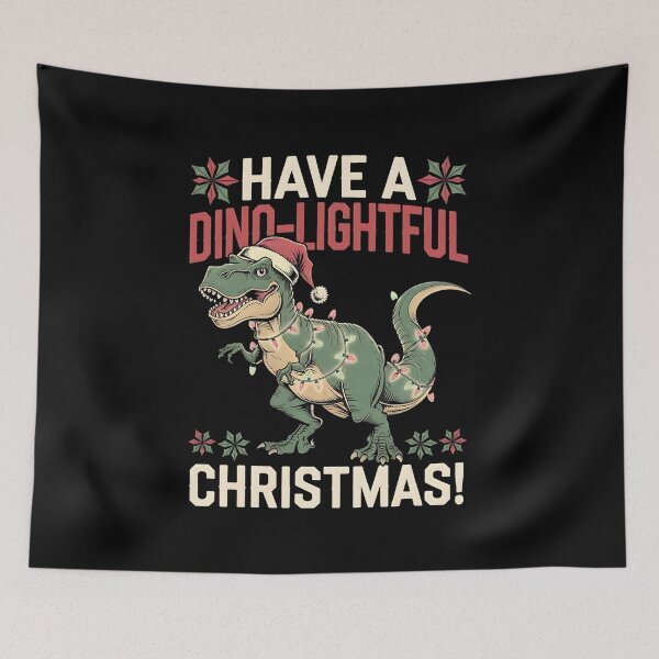 Item preview, Have a Dino-lightful Christmas! Dinosaur Christmas Pun designed and sold by DomTeesHaven.