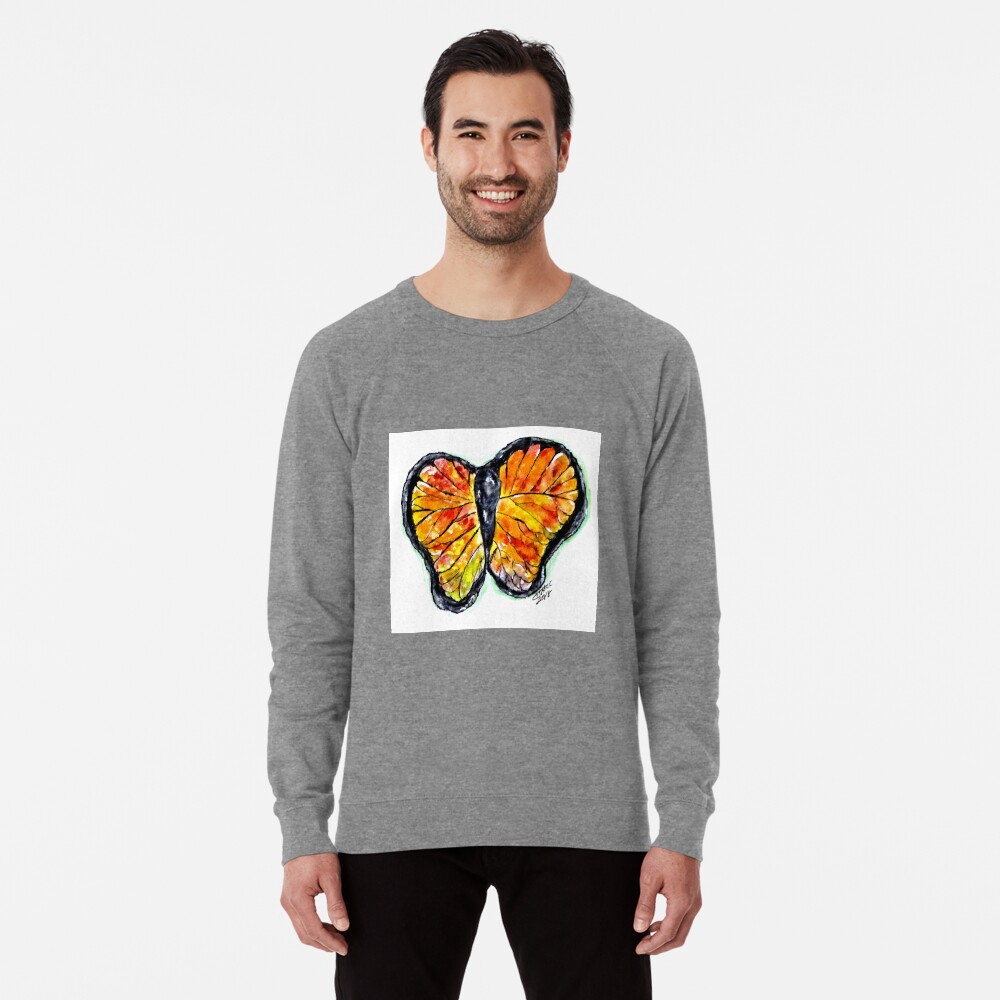 Glass Butterfly Digitally Enhanced Lightweight Sweatshirt