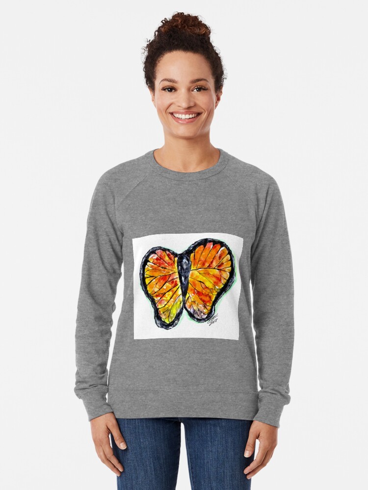 Alternate view of Glass Butterfly Digitally Enhanced Lightweight Sweatshirt