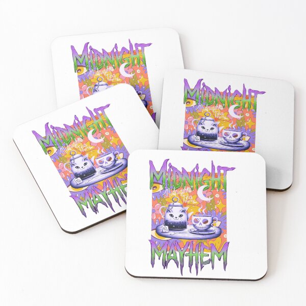 Item preview, Colorful Midnight Tea Party Cat, Skull COFFEE designed and sold by inkfluenceart.