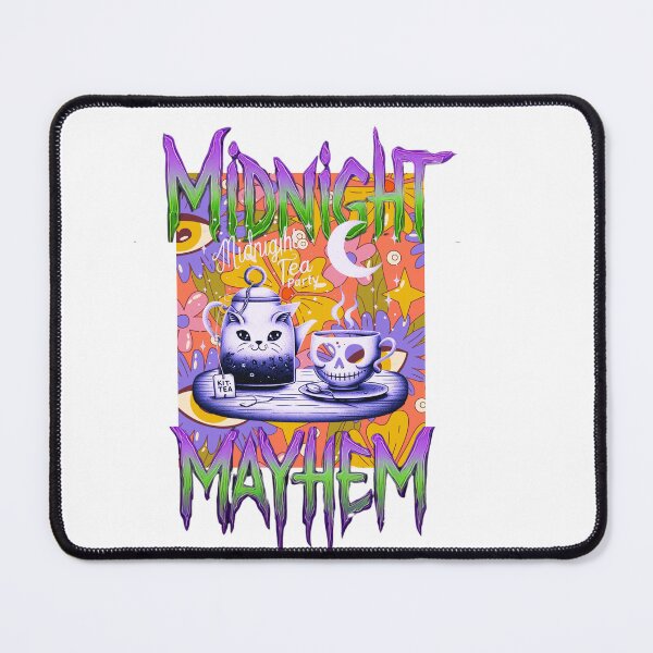 Item preview, Colorful Midnight Tea Party Cat, Skull COFFEE designed and sold by inkfluenceart.