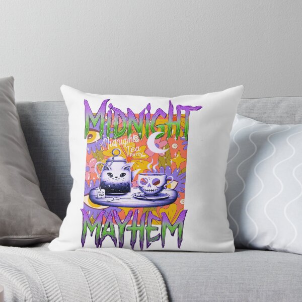 Item preview, Colorful Midnight Tea Party Cat, Skull COFFEE designed and sold by inkfluenceart.