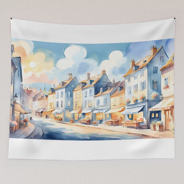 Item preview, The blue town designed and sold by ReverieTown.