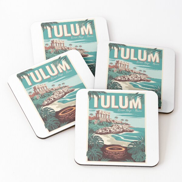 Item preview, Vintage Travel Poster Tulum Mexico – Retro Minimalist Design of the Riviera Maya designed and sold by pod24.