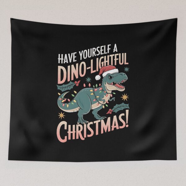 Item preview, Have Yourself a Dino-lightful Christmas! Dinosaur Christmas Pun designed and sold by DomTeesHaven.