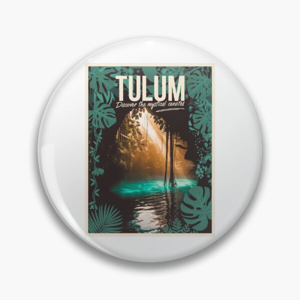 Item preview, Vintage travel poster Tulum Mexico – Discover mystical cenotes in retro design designed and sold by pod24.