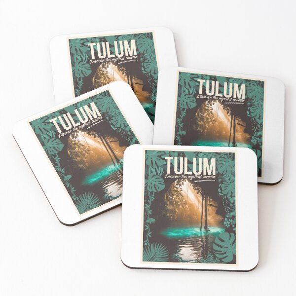 Item preview, Vintage travel poster Tulum Mexico – Discover mystical cenotes in retro design designed and sold by pod24.