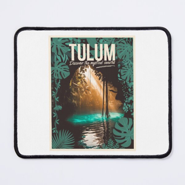 Item preview, Vintage travel poster Tulum Mexico – Discover mystical cenotes in retro design designed and sold by pod24.