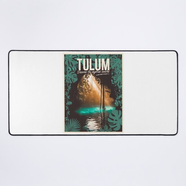 Item preview, Vintage travel poster Tulum Mexico – Discover mystical cenotes in retro design designed and sold by pod24.