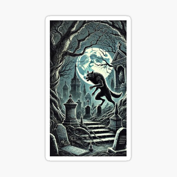 Item preview, Werewolf in the cemetery designed and sold by Purpleflex.