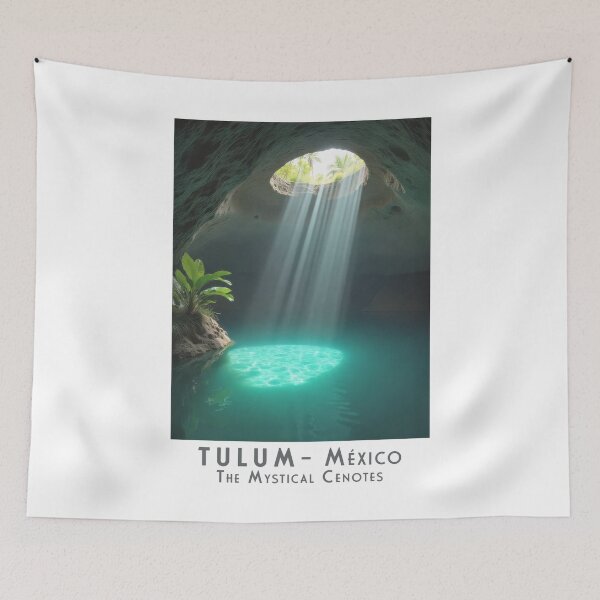 Item preview, Vintage travel poster Tulum – Magical cenotes of Mexico in retro style designed and sold by pod24.