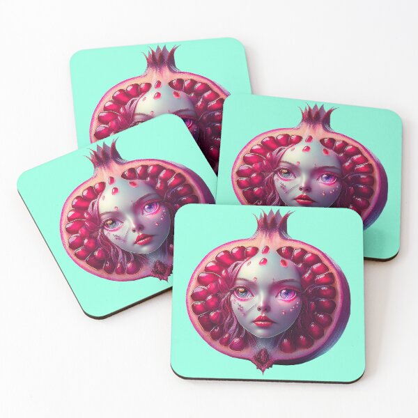 Item preview, Pomegranate Face | Fruits Patterns | Fruit Creatures Collection designed and sold by monkeybusiness.pt.