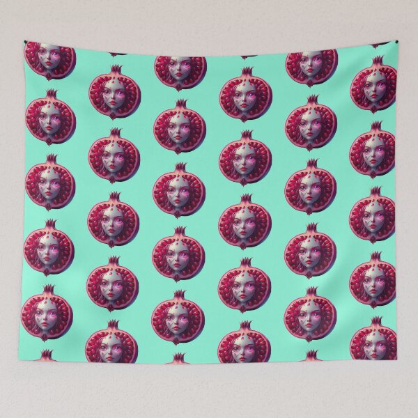 Item preview, Pomegranate Face | Fruits Patterns | Fruit Creatures Collection designed and sold by monkeybusiness.pt.