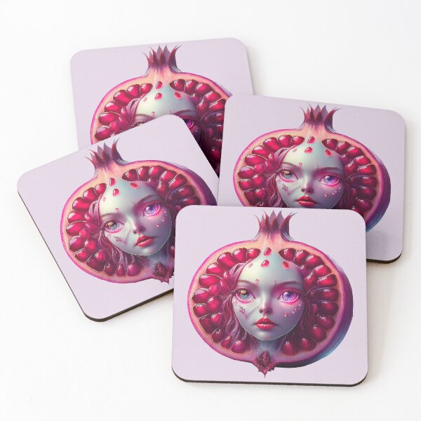 Item preview, Pomegranate Face | Fruits Patterns | Fruit Creatures Collection designed and sold by monkeybusiness.pt.