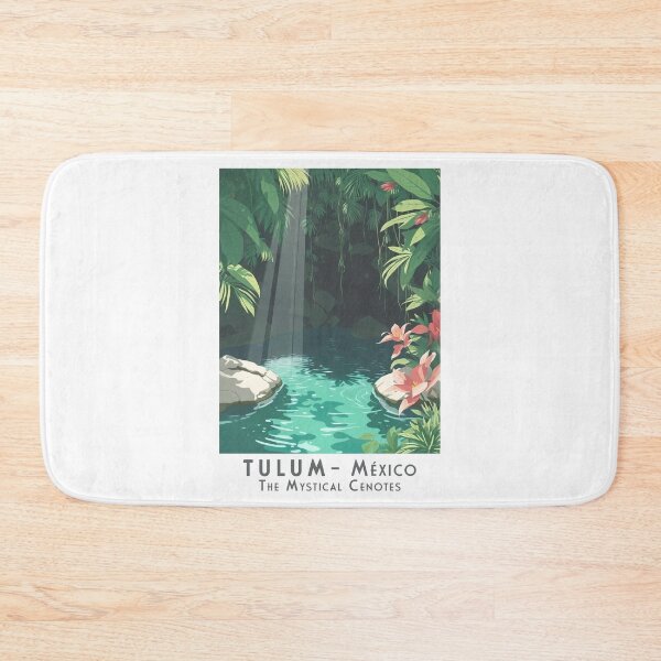 Item preview, Vintage travel poster Mexico Tulum – Tropical cenotes of Mexico in retro style designed and sold by pod24.