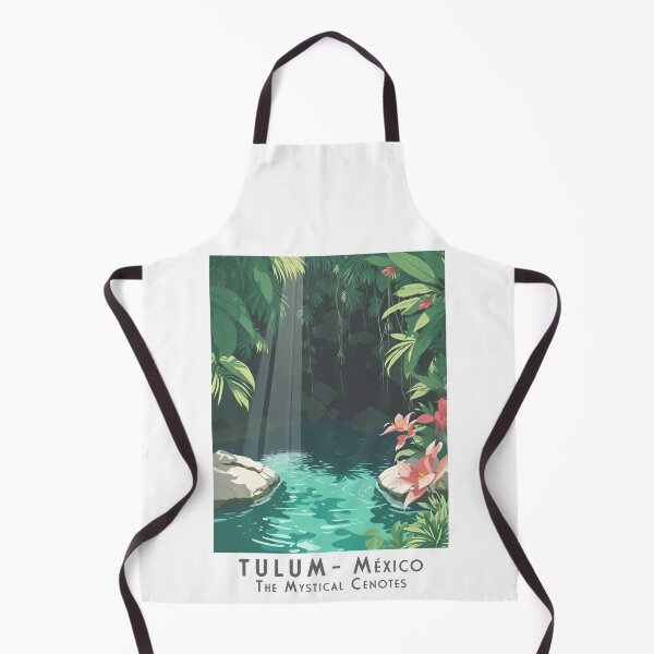 Item preview, Vintage travel poster Mexico Tulum – Tropical cenotes of Mexico in retro style designed and sold by pod24.