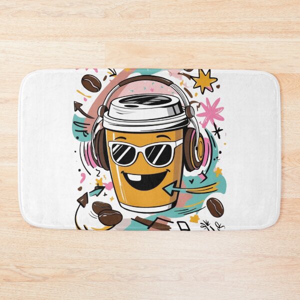 Item preview, Cool Coffee Cup with Headphones Cartoon Design for Coffee Lovers designed and sold by ibobo4656.