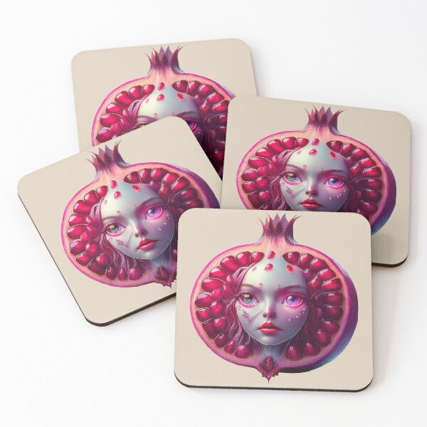 Item preview, Pomegranate Face | Fruits Patterns | Fruit Creatures Collection designed and sold by monkeybusiness.pt.