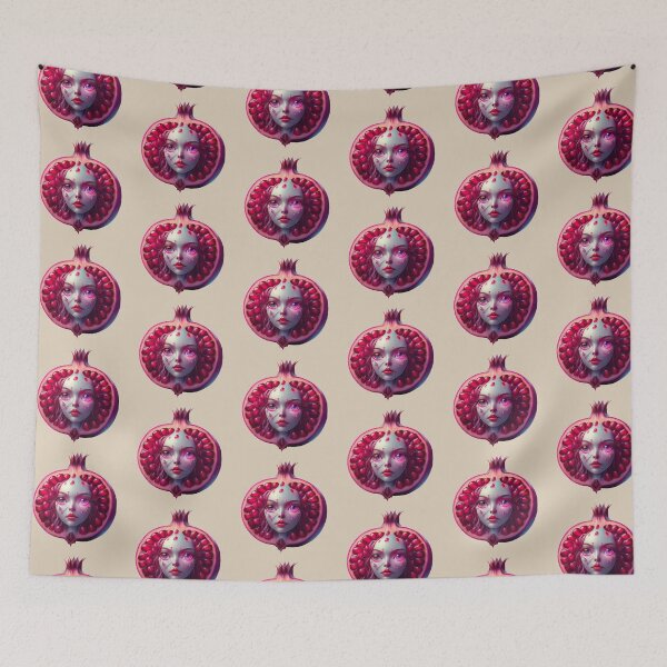 Item preview, Pomegranate Face | Fruits Patterns | Fruit Creatures Collection designed and sold by monkeybusiness.pt.
