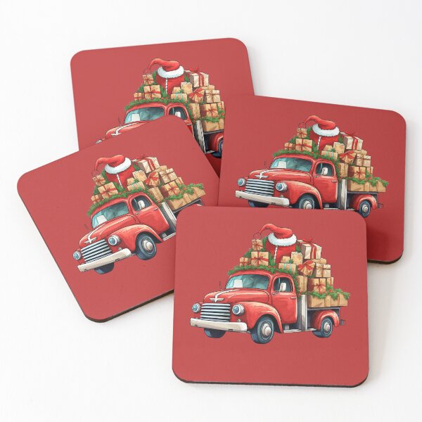 Item preview, Watercolor Retro Christmas Truck Gifts Santa Hat designed and sold by Belhbib Art ⭐⭐⭐⭐⭐.