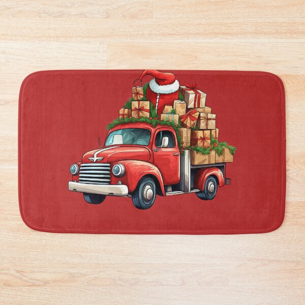 Item preview, Watercolor Retro Christmas Truck Gifts Santa Hat designed and sold by Belhbib Art ⭐⭐⭐⭐⭐.