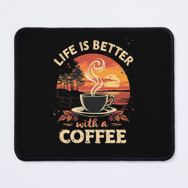 Item preview, Life is better with a coffee quote with text vintage design. designed and sold by Riva Begum.