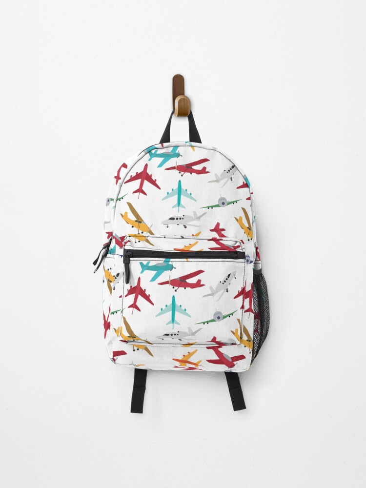 Thumbnail 1 of 3, Backpack, Colorful Airplanes Pattern designed and sold by idovedesign.