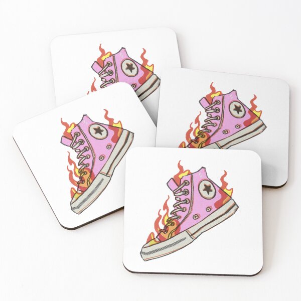 Item preview, Converse Pink on Fire - Kawaii designed and sold by LFStickers.