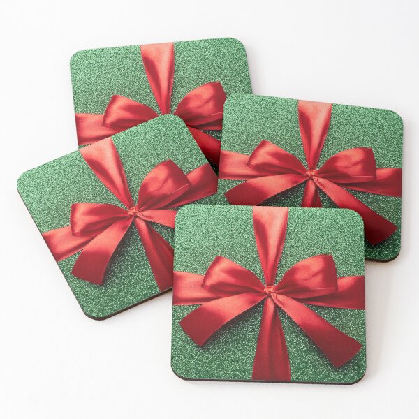 Item preview, Christmas Giftbox Green Sparkling Box with Red Ribbon designed and sold by rclwow.