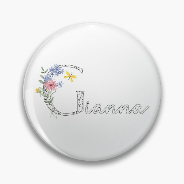 Item preview, Gianna name text in floral dotted letters designed and sold by EmeraldeaDesign.