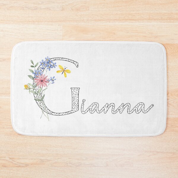 Item preview, Gianna name text in floral dotted letters designed and sold by EmeraldeaDesign.