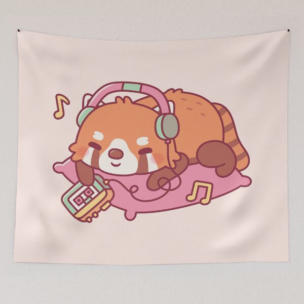 Item preview, Cute Red Panda Listening To Music designed and sold by rustydoodle.
