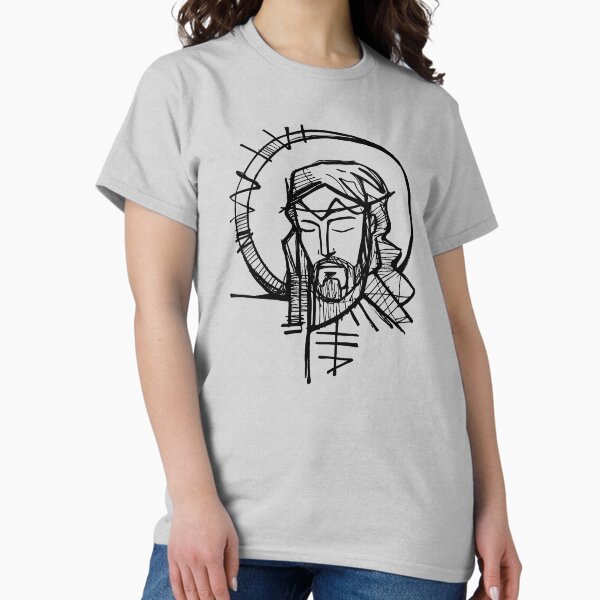 Item preview, Jesus Christ Face ink illustration designed and sold by Bernardo Ramonfaur.