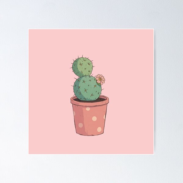 Item preview, Blossoming Baby Cactus in Pastel Polka Dots Comic designed and sold by MadeByHaresShop.