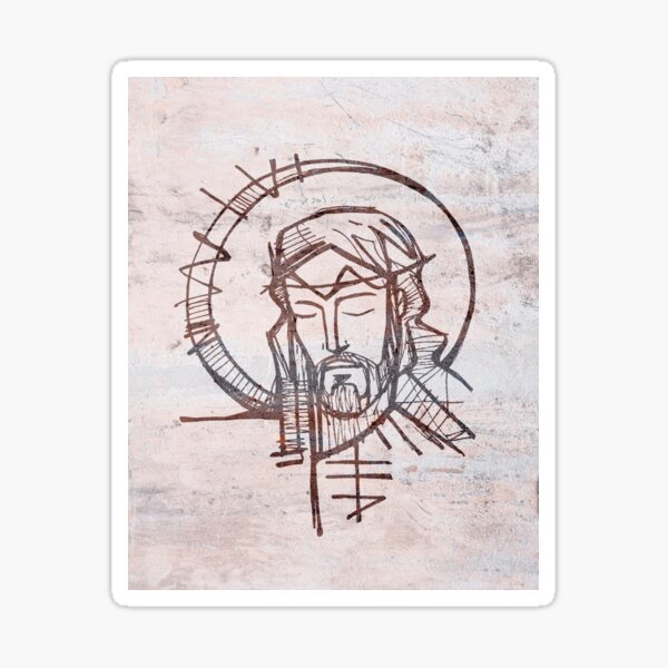 Item preview, Jesus Christ Face ink illustration designed and sold by Bernardo Ramonfaur.