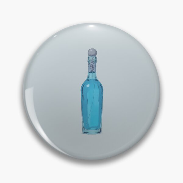 Item preview, Blue Mana Potion Silver-Embellished Linear Illustration designed and sold by MadeByHaresShop.