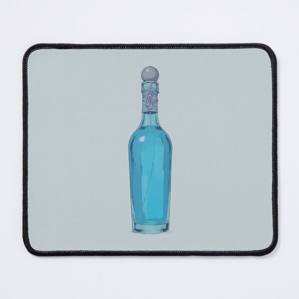 Item preview, Blue Mana Potion Silver-Embellished Linear Illustration designed and sold by MadeByHaresShop.