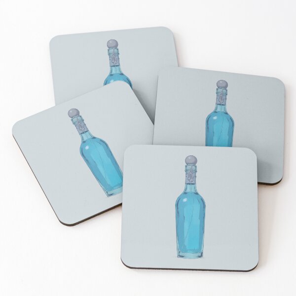 Item preview, Blue Mana Potion Silver-Embellished Linear Illustration designed and sold by MadeByHaresShop.
